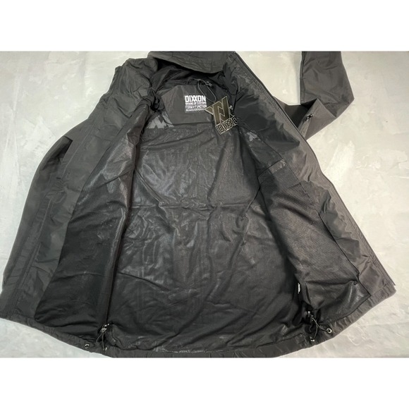 NWT DIXXON Mens XL Tech Jacket Black Hooded Rain Windbreaker Zippered Pockets - Picture 7 of 13